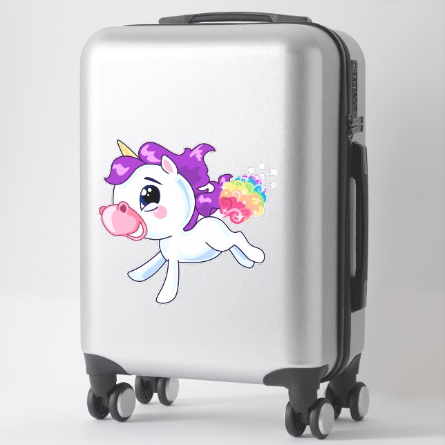 Farting Unicorn Sticker (Suitcase)