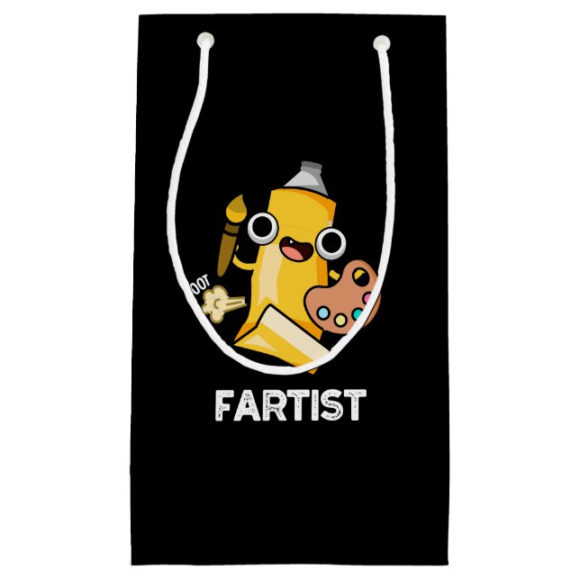 Fartist Funny Artist Pun Dark BG Small Gift Bag (Front)