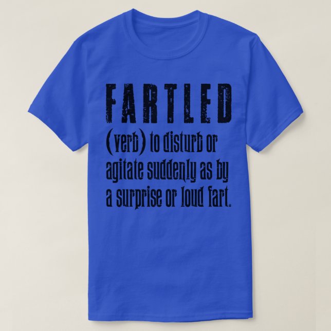 Fartled Vintage Black Text T-Shirt (Design Front)