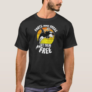 Farts And Orcas Set Them Free Frenchie Orca Killer T-Shirt