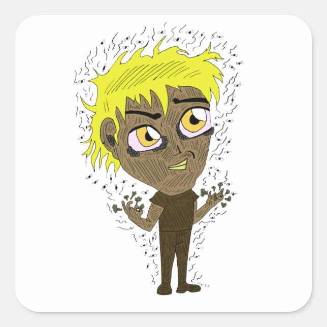 Farty Fingers  Chibi  Square Sticker (Front)