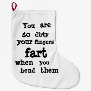 Farty Fingers line Large Christmas Stocking