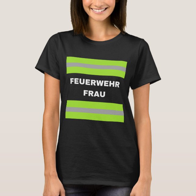 Fasching Kostüm Kinder Feuerwehr Frau Karneval T-Shirt (Front)