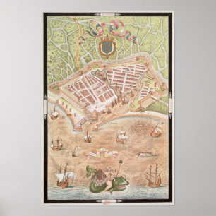 Fascimile of a Plan of Le Havre Poster