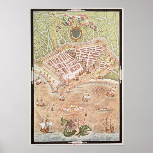 Fascimile of a Plan of Le Havre Poster (Front)