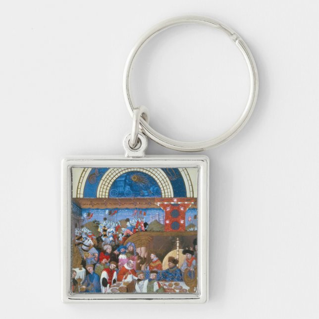 Fascimile of January: banquet scene Key Ring (Front)