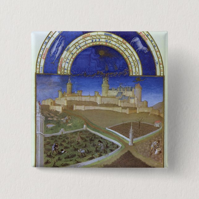 Fascimile of March: Peasants at Work 15 Cm Square Badge (Front)