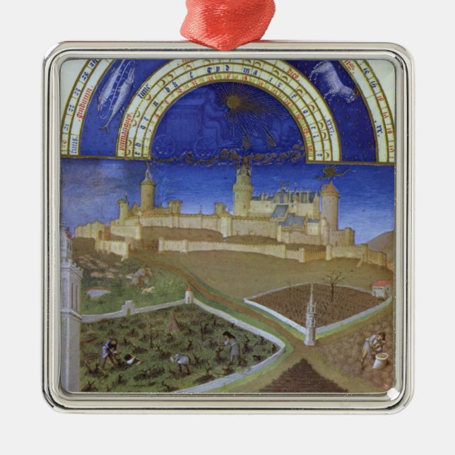 Fascimile of March: Peasants at Work Metal Tree Decoration (Front)