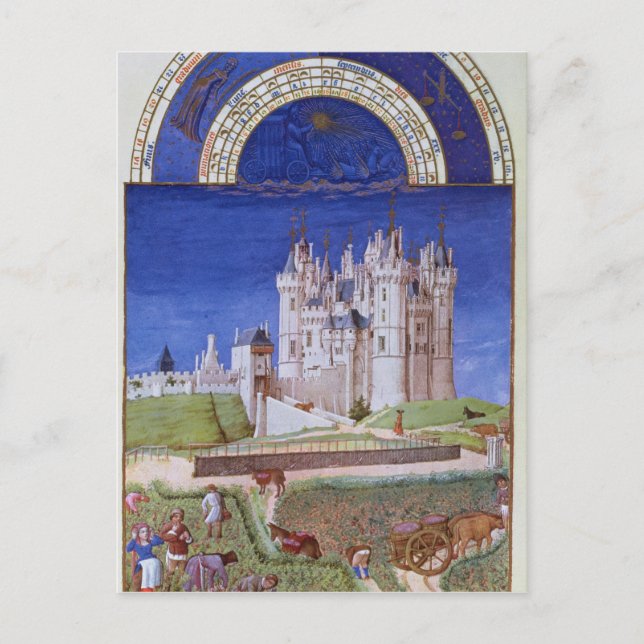 Fascimile of September: harvesting grapes Postcard (Front)