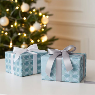 Fascinating Blue Hues Floral Wrapping Paper