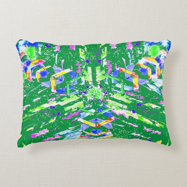 Fascinating digital art in bright colours decorative cushion (Front)