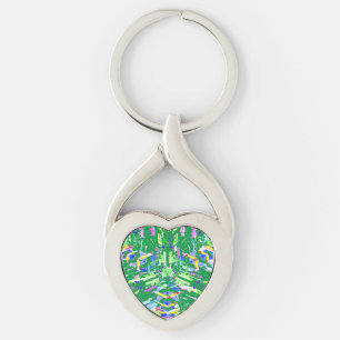 Fascinating digital art in bright colours key ring