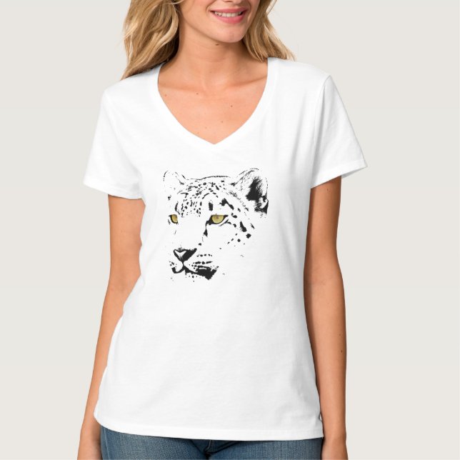 Fascinating Feline V-neck T-Shirt (Front)