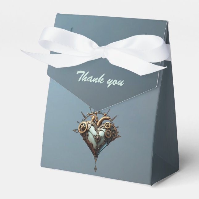 Fascinating steampunk heart  favour box (Front Side)