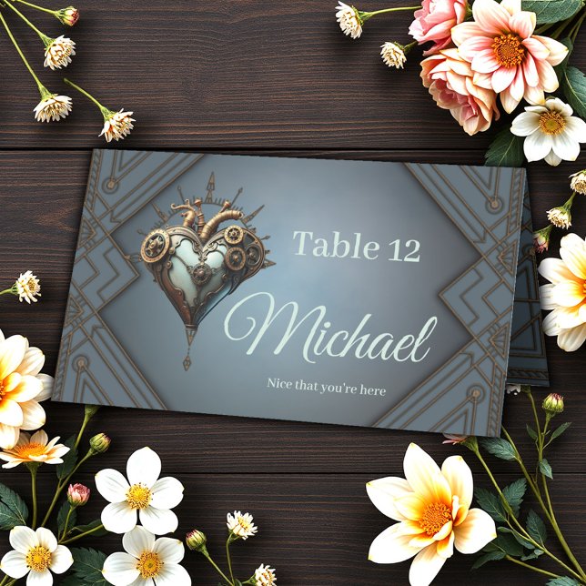 Fascinating steampunk heart  place card (Creator Uploaded)