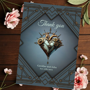 Fascinating steampunk heart  thank you card