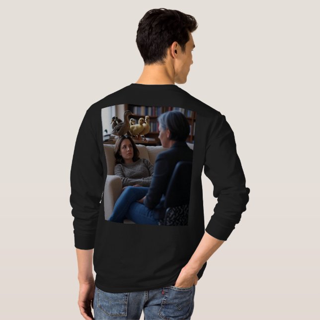 Fascination With Ducks men black long shirt back (Back Full)