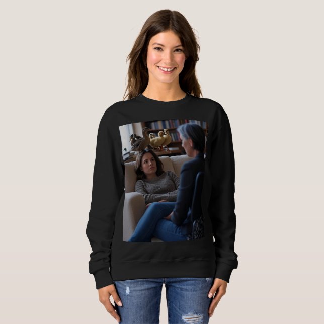 Fascination With Ducks women black sweatshirt (Front Full)