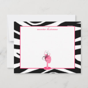 Fascinator & Hat Stand Zebra Print Flat Notecards