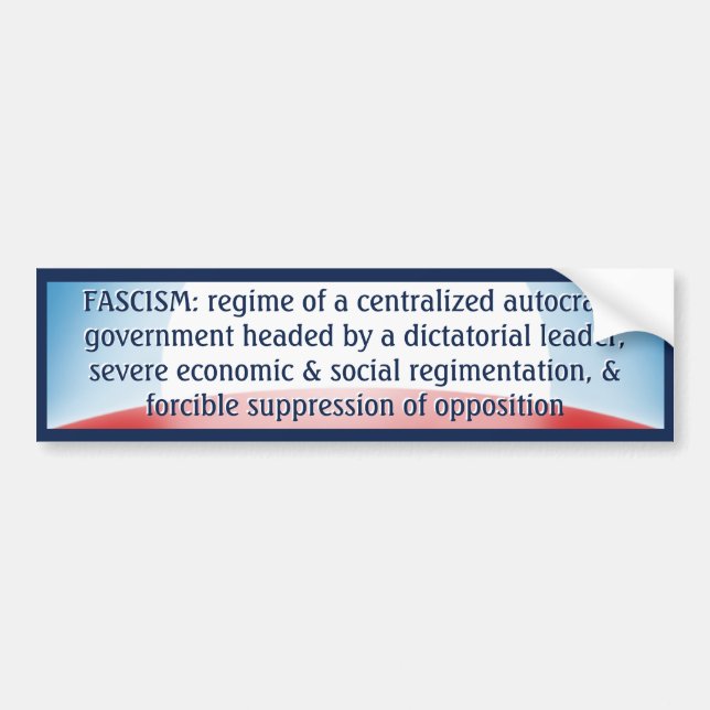 Fascism Definition Bumper Sticker (Front)