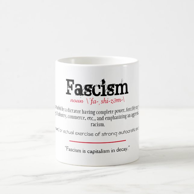 Fascism Definition Political Statement Red Coffee Mug (Center)