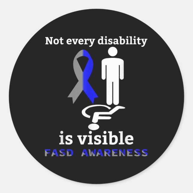 Fasd Awareness Foetal Alcohol Spectrum Disorder Su Classic Round Sticker (Front)