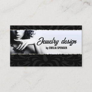Fashion Accessories & Jewellery Black & White Business Card
