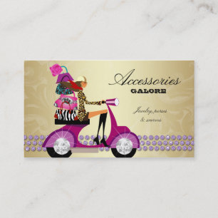 Fashion Accessories Purses Jewellery Purple Gold Business Card