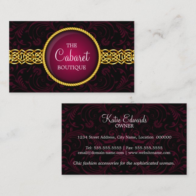 Fashion Accessory and Jewellery Business Card (Front/Back)