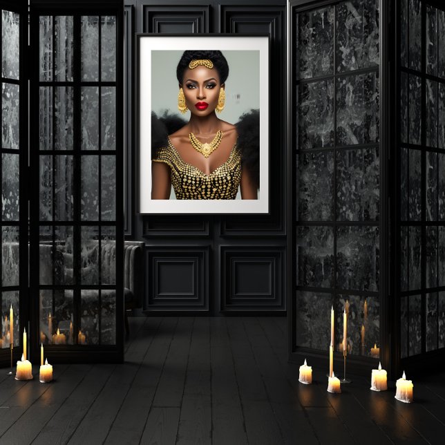 Fashion African gold Black Jewel Earrings necklace Poster (Creator Uploaded)