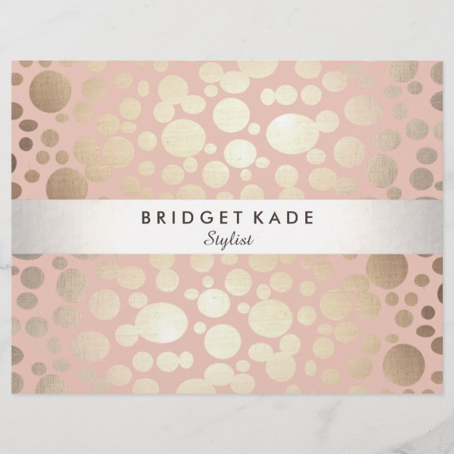 Fashion and Beauty Gold & Pink Spotted Pattern Flyer (Front)