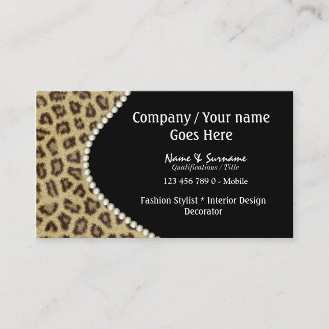 Fashion animal fur spots business card (Front)