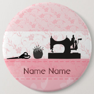 Fashion Antique Black Sewing Machine Seamstress 6 Cm Round Badge