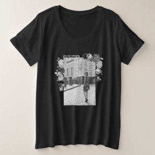 FASHION Art Girl Black and Grey Beautiful #4 Plus Size T-Shirt