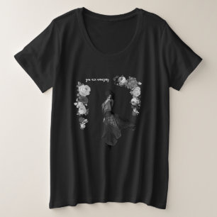 FASHION Art Girl Black and Grey Beautiful Plus Size T-Shirt