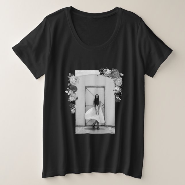 FASHION Art Girl White and Black Beautiful #4 Plus Size T-Shirt (Design Front)