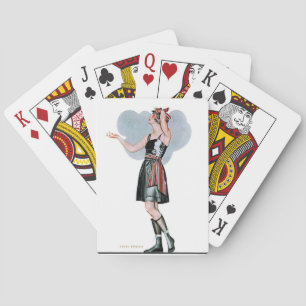 Fashion Beauty in the Rain by C Coles Phillips Playing Cards