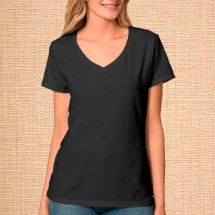 Fashion Black V-Neck T-Shirt / Customise