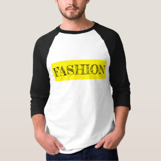 Fashion Black, White and yellow long sleeve T-Shirt