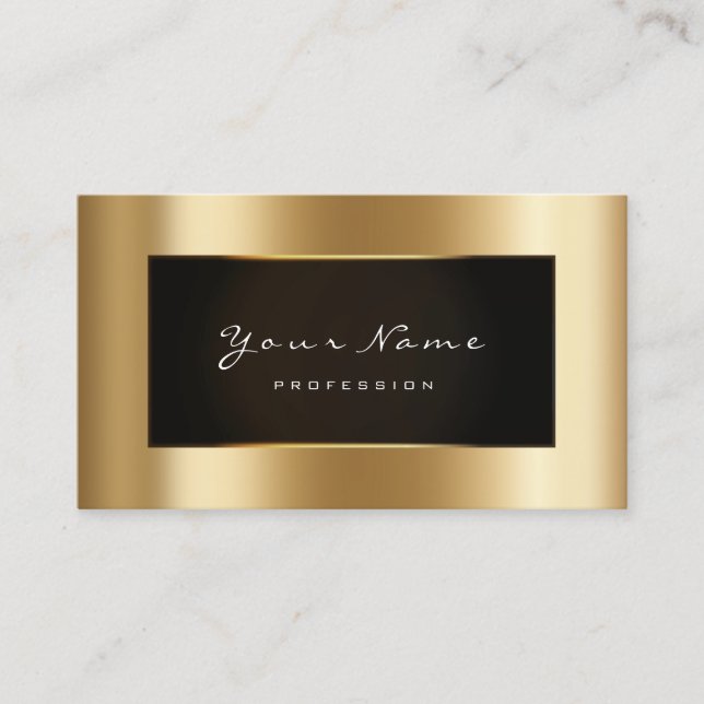Fashion Blogger Framed Black Frame Gold Lux Business Card (Front)