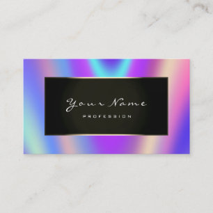 Fashion Blogger Framed Black Frame Violet Fluoresc Business Card