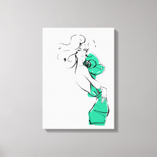 Fashion blonde hair girl canvas print