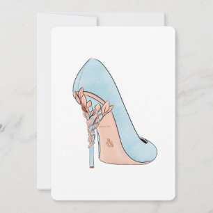 Fashion Blue   shoe by watercolor Holiday Card