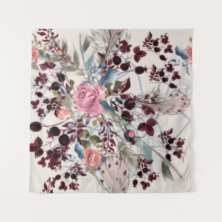 Fashion bo-ho illustration with rose flowers and p tapestry