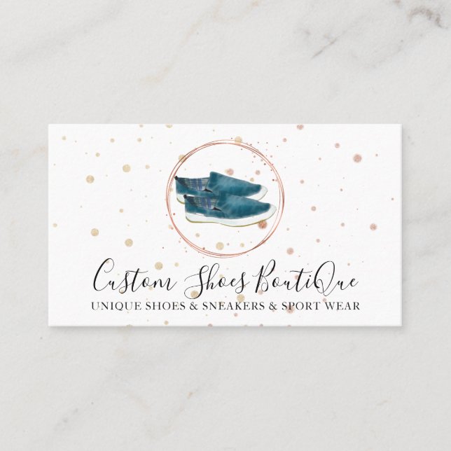Fashion Boutique Canvas Shoes Jean Sneaker Business Card (Front)