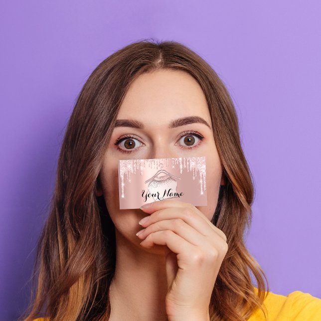 Fashion Boutique Cloth Hanger Rose Pink Glitter Business Card (Fashion Boutique Cloth Hanger Rose Pink Glitter Business Card)