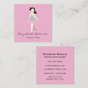 Fashion Boutique Coordinator Pink Square Business Card