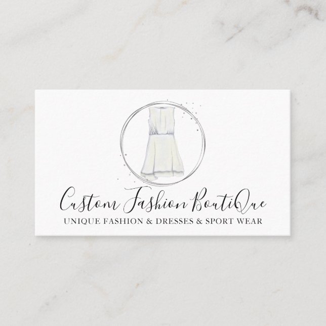 Fashion Boutique Dress Business Card (Front)