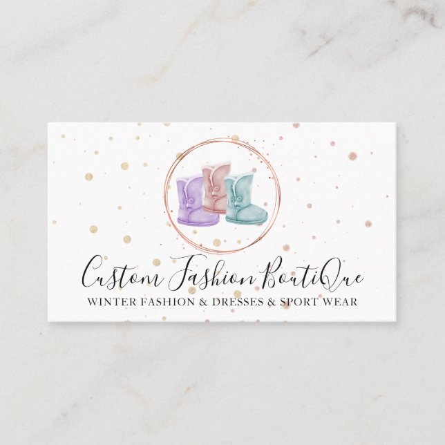 Fashion Boutique Interior House Shoes Business Card (Front)