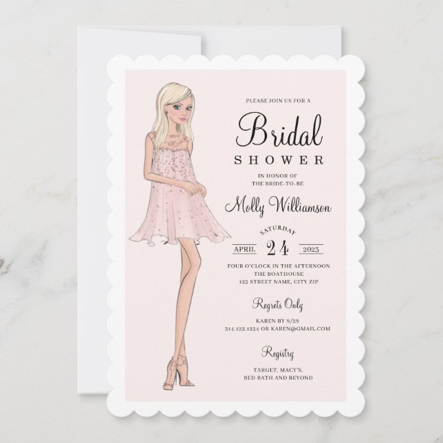 Fashion Bride Bridal Shower Invitation (Front)